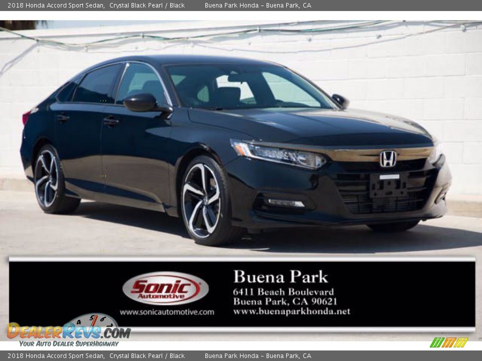 2018 Honda Accord Sport Sedan Crystal Black Pearl / Black Photo #1