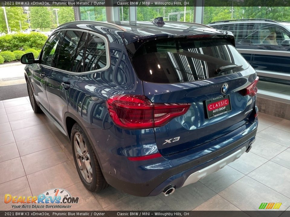 2021 BMW X3 xDrive30e Phytonic Blue Metallic / Oyster Photo #2