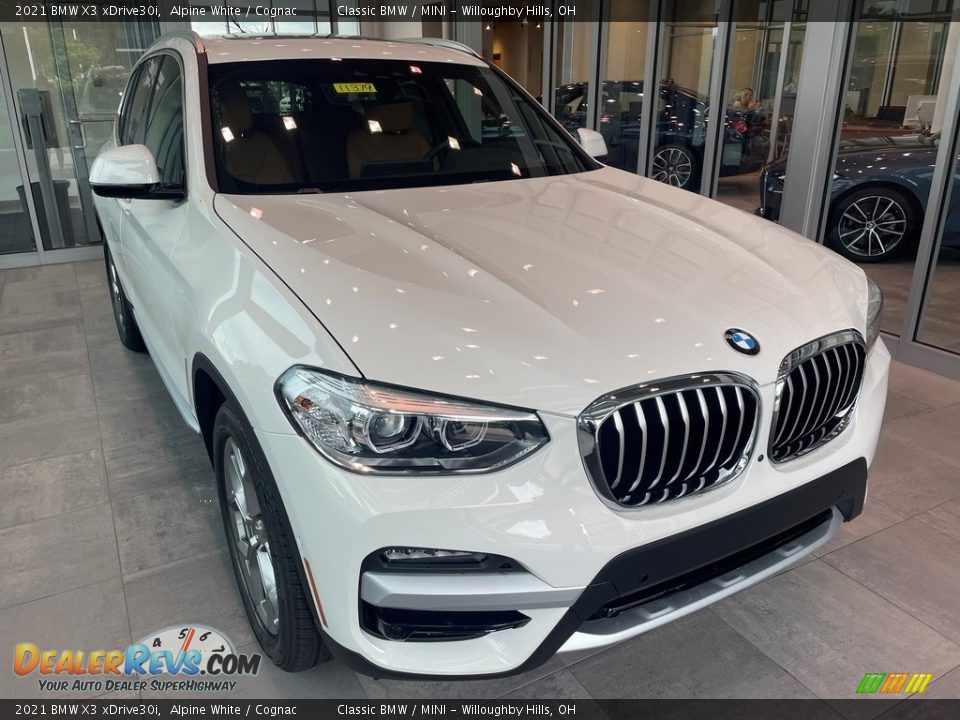 2021 BMW X3 xDrive30i Alpine White / Cognac Photo #1