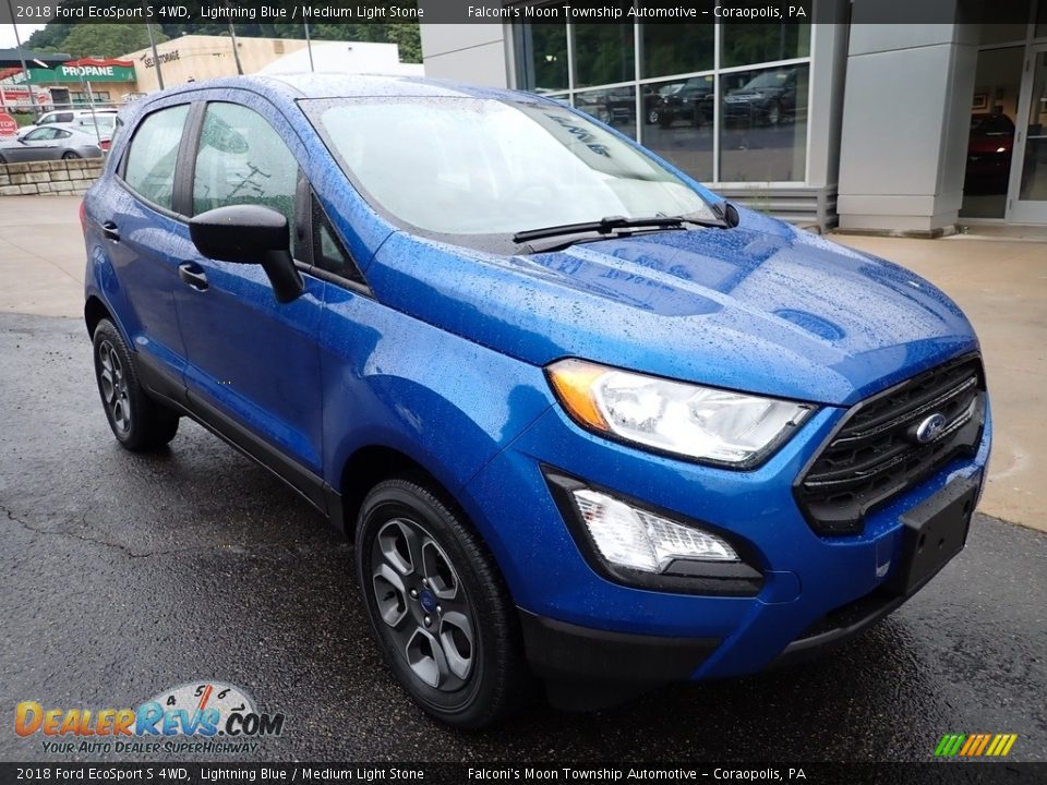 2018 Ford EcoSport S 4WD Lightning Blue / Medium Light Stone Photo #8