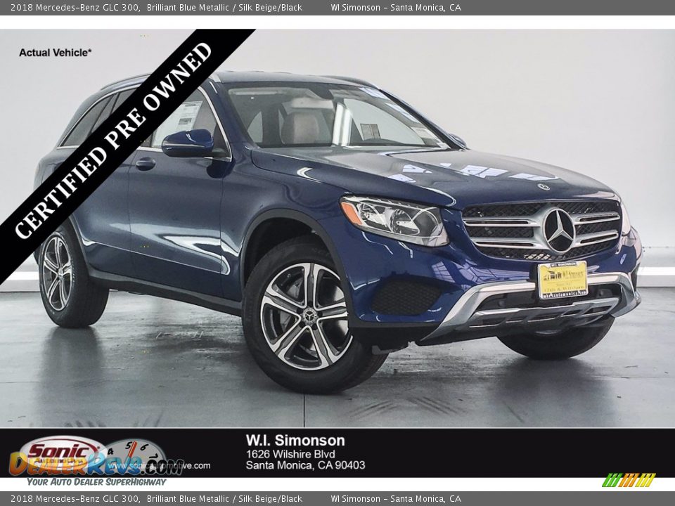 2018 Mercedes-Benz GLC 300 Brilliant Blue Metallic / Silk Beige/Black Photo #1