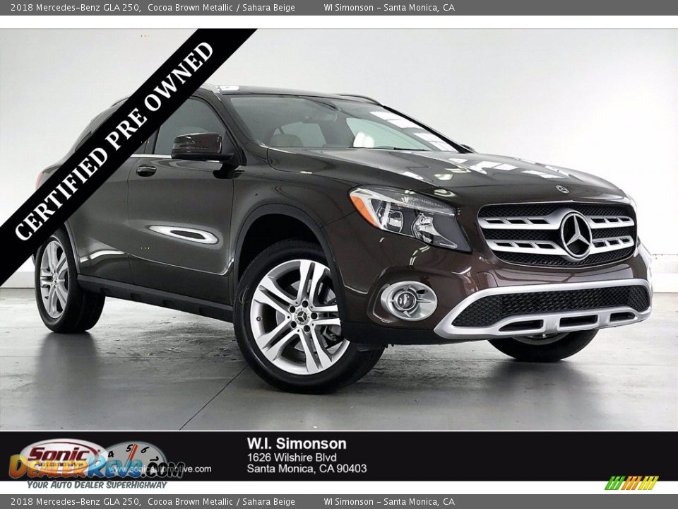 2018 Mercedes-Benz GLA 250 Cocoa Brown Metallic / Sahara Beige Photo #1