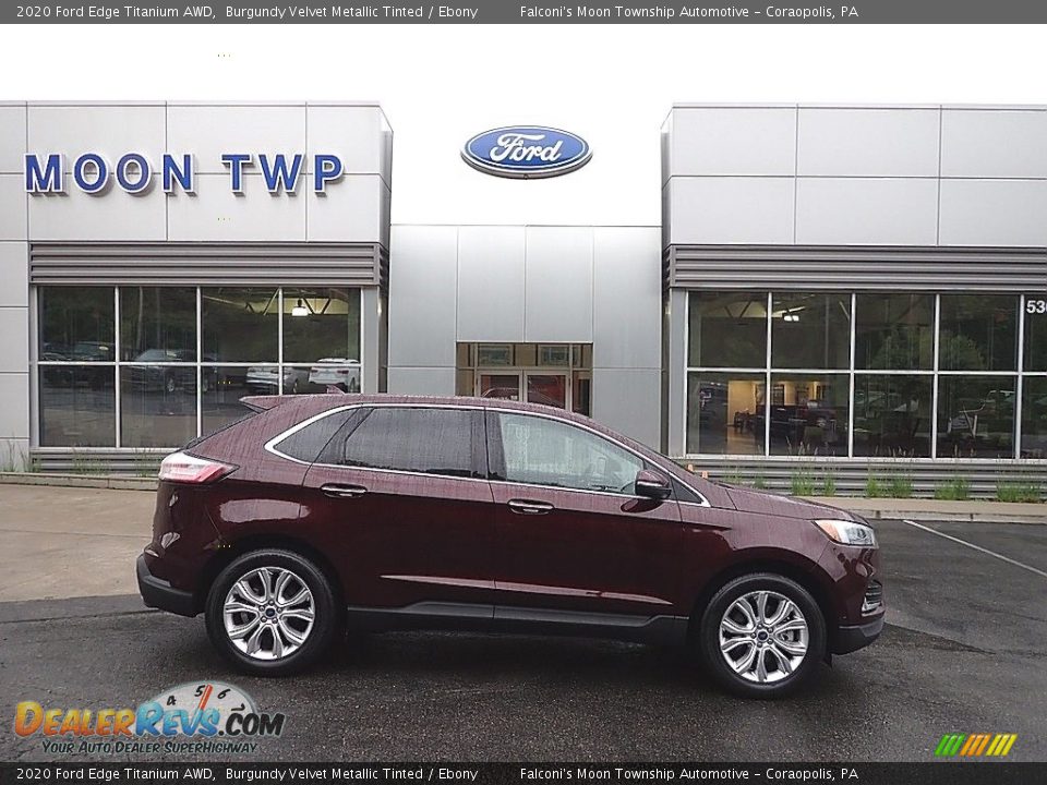 2020 Ford Edge Titanium AWD Burgundy Velvet Metallic Tinted / Ebony Photo #1