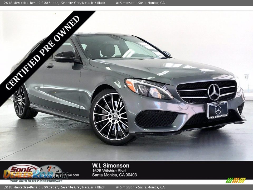 2018 Mercedes-Benz C 300 Sedan Selenite Grey Metallic / Black Photo #1