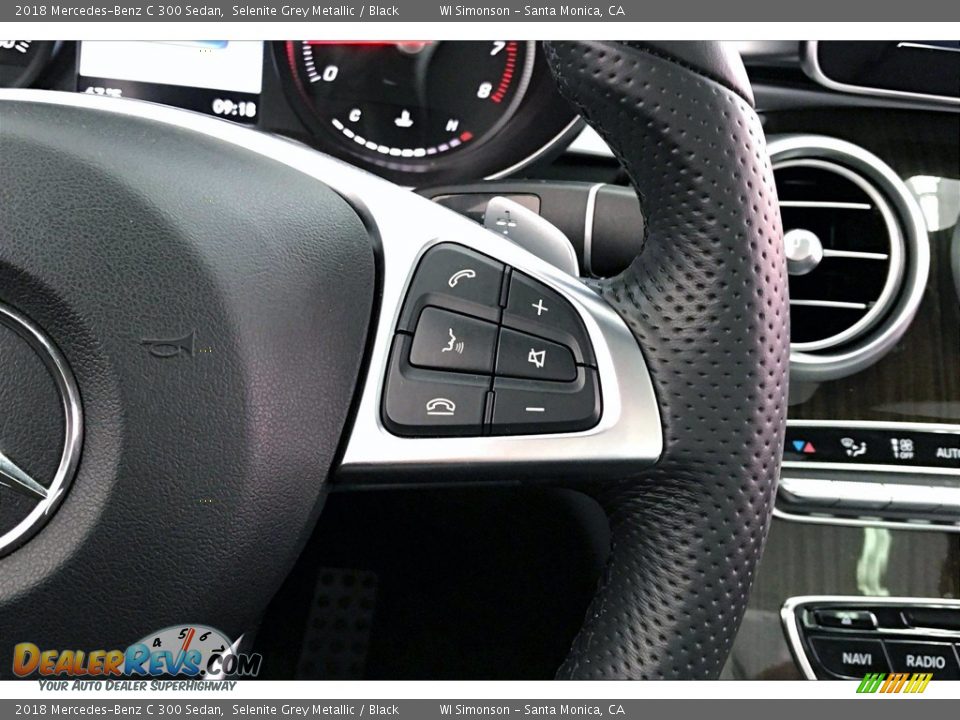 2018 Mercedes-Benz C 300 Sedan Selenite Grey Metallic / Black Photo #22