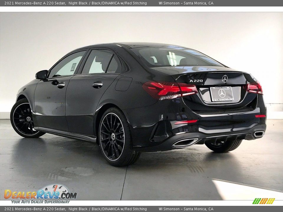 2021 Mercedes-Benz A 220 Sedan Night Black / Black/DINAMICA w/Red Stitching Photo #2