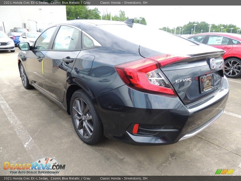 2021 Honda Civic EX-L Sedan Cosmic Blue Metallic / Gray Photo #5