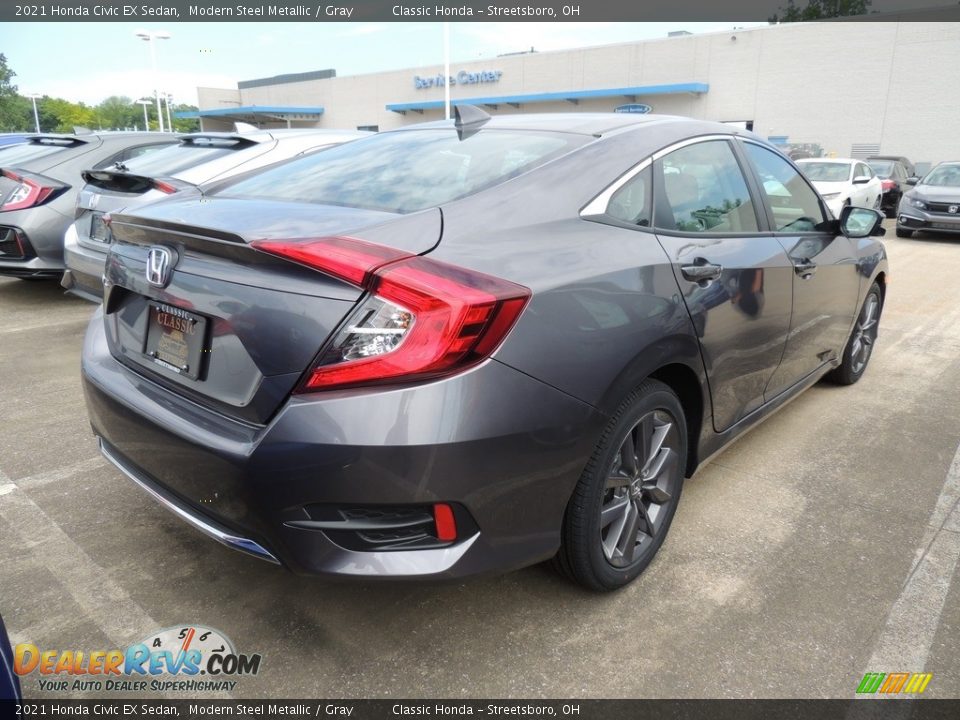 2021 Honda Civic EX Sedan Modern Steel Metallic / Gray Photo #4