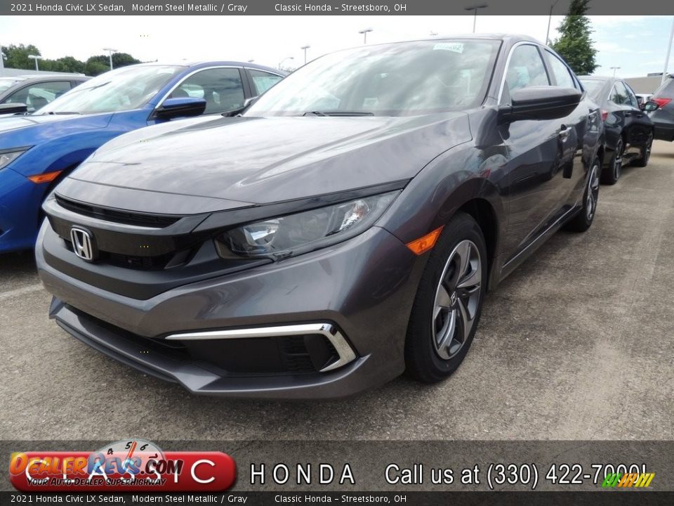 2021 Honda Civic LX Sedan Modern Steel Metallic / Gray Photo #1