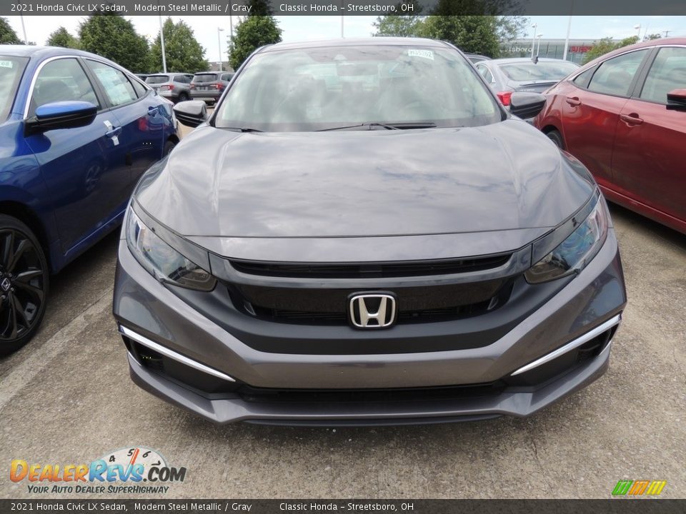 2021 Honda Civic LX Sedan Modern Steel Metallic / Gray Photo #2