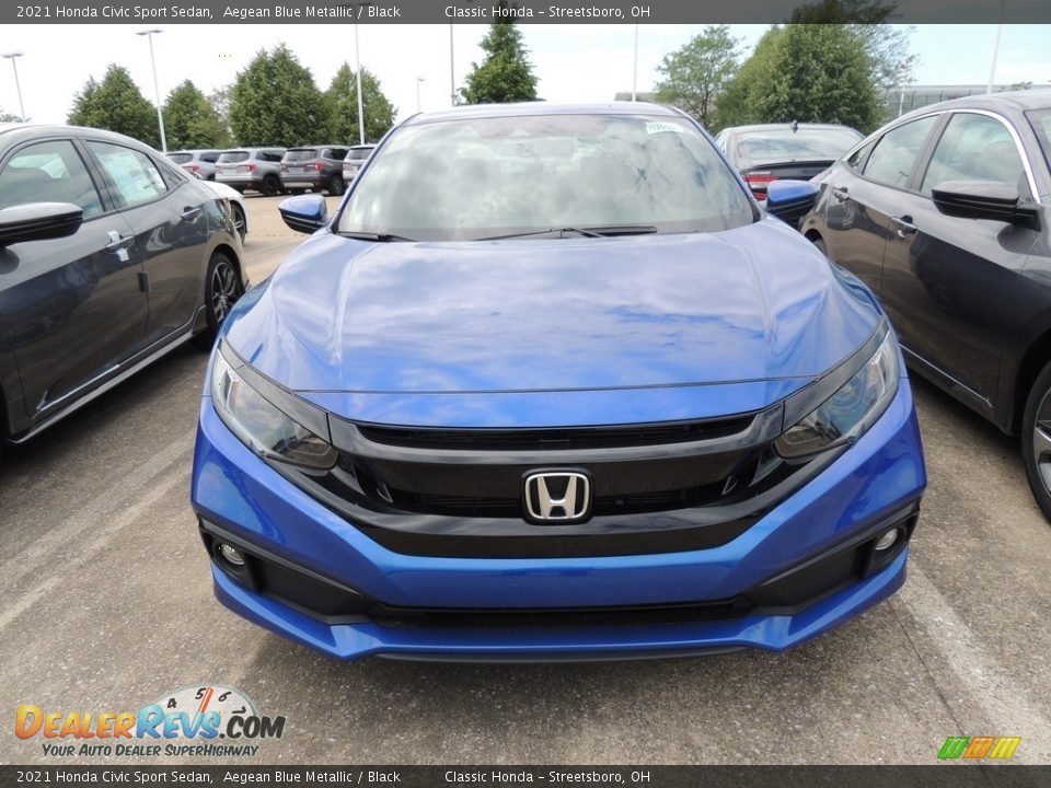 2021 Honda Civic Sport Sedan Aegean Blue Metallic / Black Photo #2