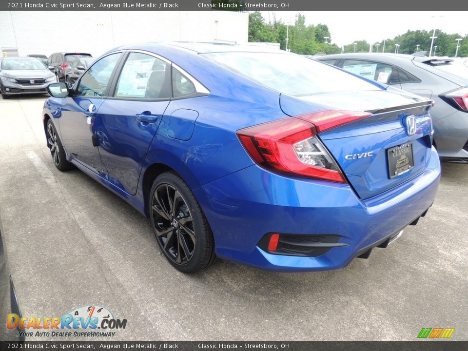 2021 Honda Civic Sport Sedan Aegean Blue Metallic / Black Photo #5
