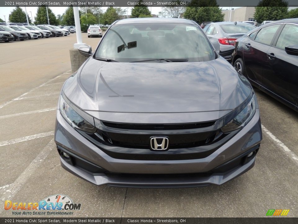 2021 Honda Civic Sport Sedan Modern Steel Metallic / Black Photo #2