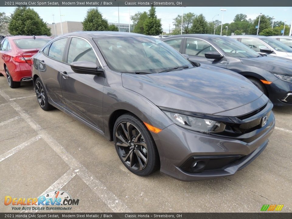 2021 Honda Civic Sport Sedan Modern Steel Metallic / Black Photo #3
