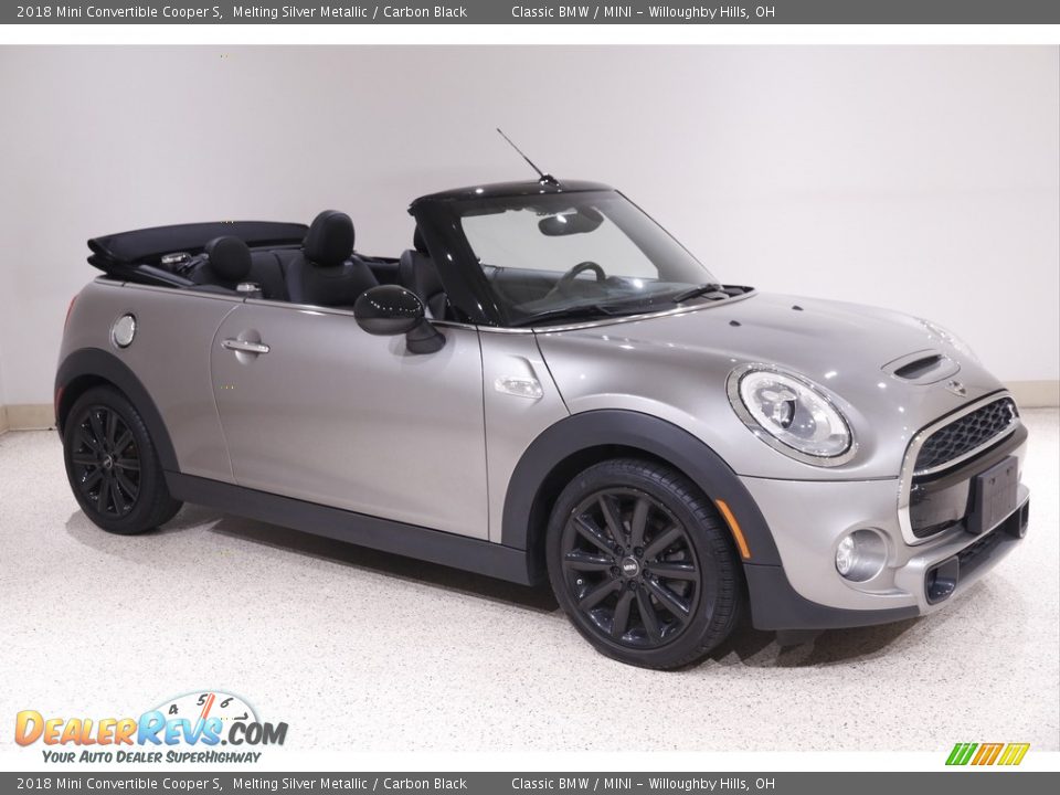 2018 Mini Convertible Cooper S Melting Silver Metallic / Carbon Black Photo #1