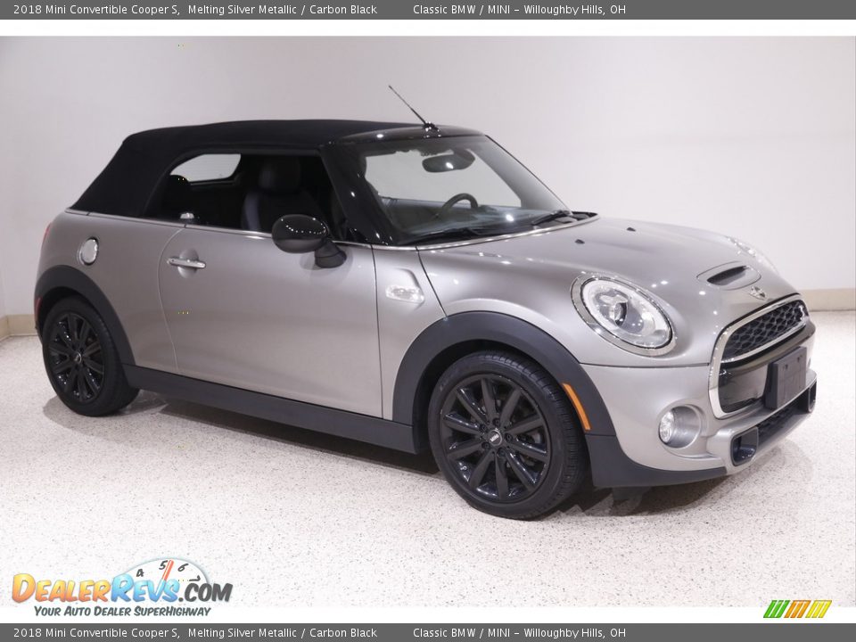 2018 Mini Convertible Cooper S Melting Silver Metallic / Carbon Black Photo #2