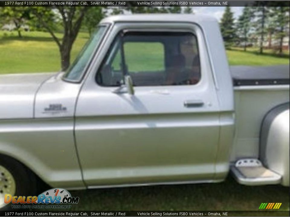 1977 Ford F100 Custom Flareside Regular Cab Silver Metallic / Red Photo #2