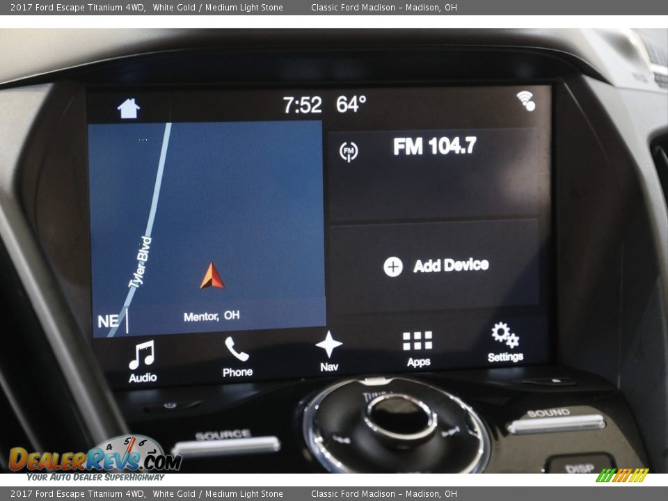 2017 Ford Escape Titanium 4WD White Gold / Medium Light Stone Photo #10