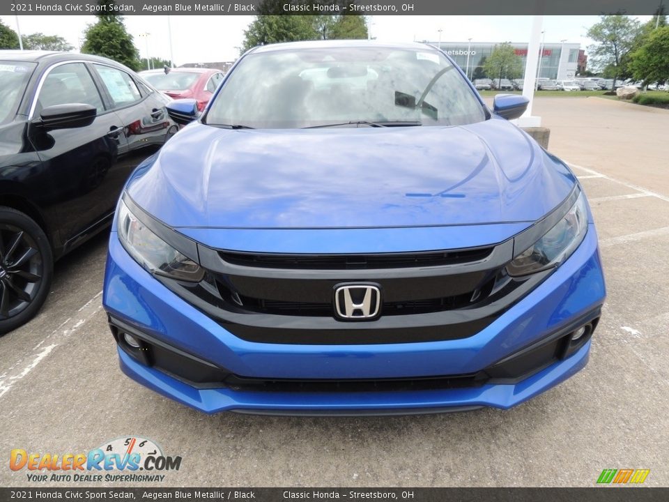 2021 Honda Civic Sport Sedan Aegean Blue Metallic / Black Photo #2