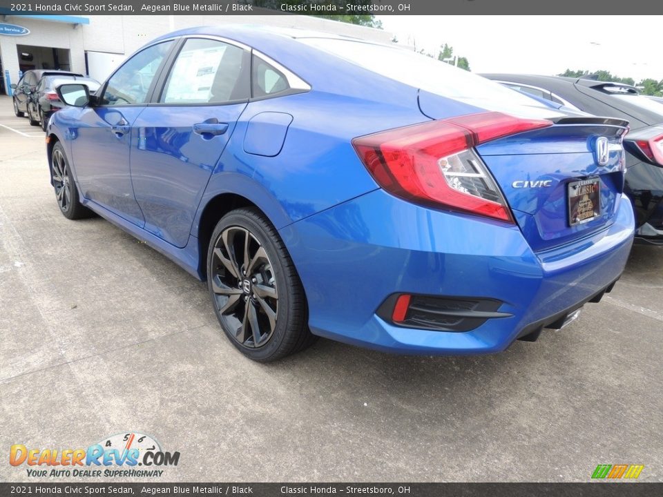 2021 Honda Civic Sport Sedan Aegean Blue Metallic / Black Photo #5