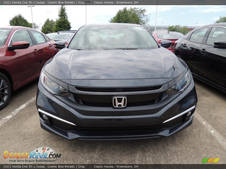 2021 Honda Civic EX-L Sedan Cosmic Blue Metallic / Gray Photo #2