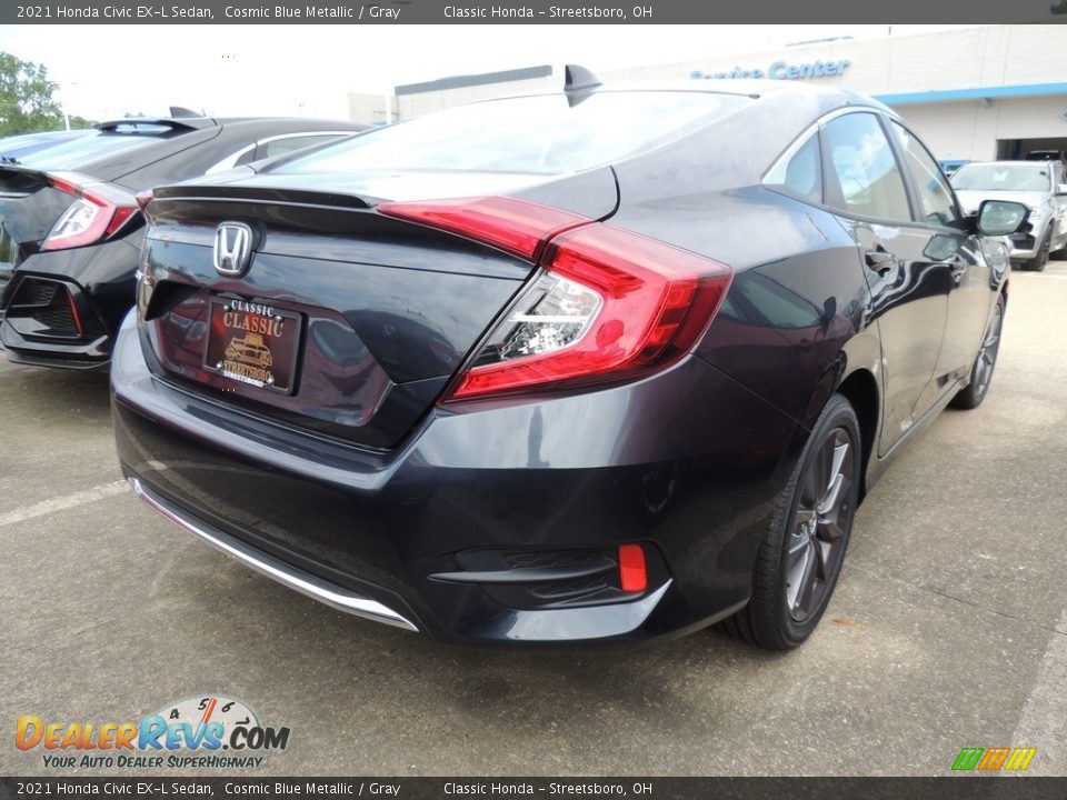 2021 Honda Civic EX-L Sedan Cosmic Blue Metallic / Gray Photo #4