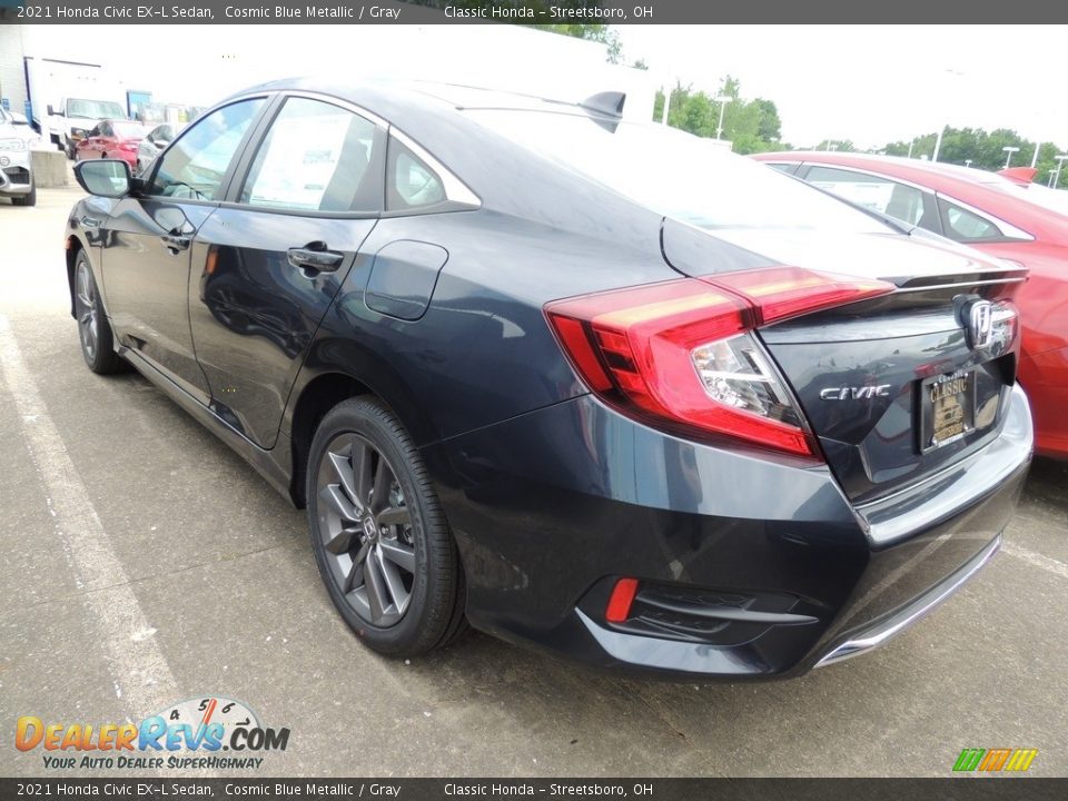 2021 Honda Civic EX-L Sedan Cosmic Blue Metallic / Gray Photo #5