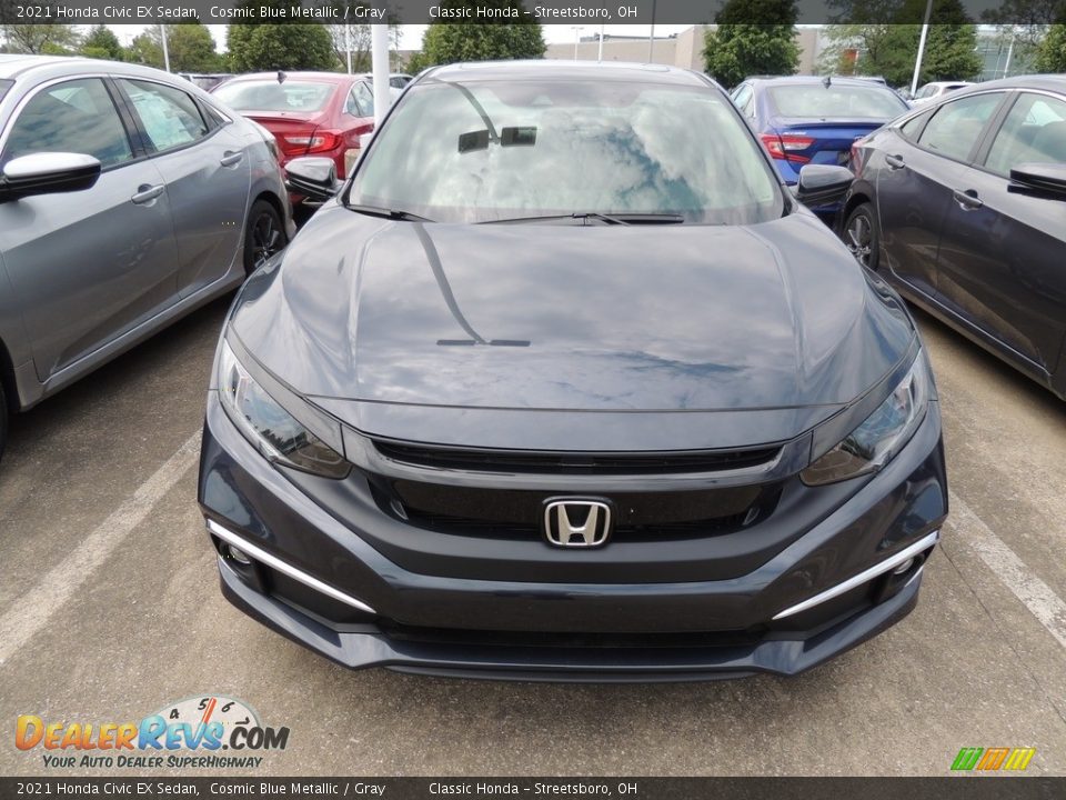 2021 Honda Civic EX Sedan Cosmic Blue Metallic / Gray Photo #2