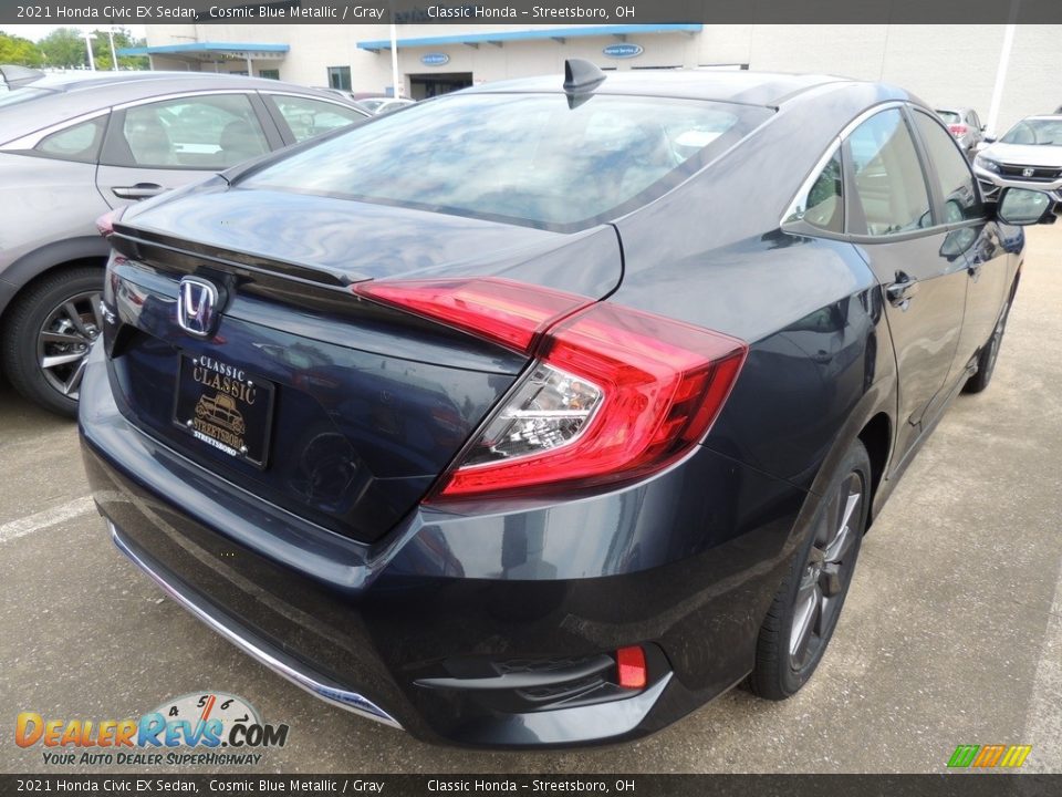 2021 Honda Civic EX Sedan Cosmic Blue Metallic / Gray Photo #4