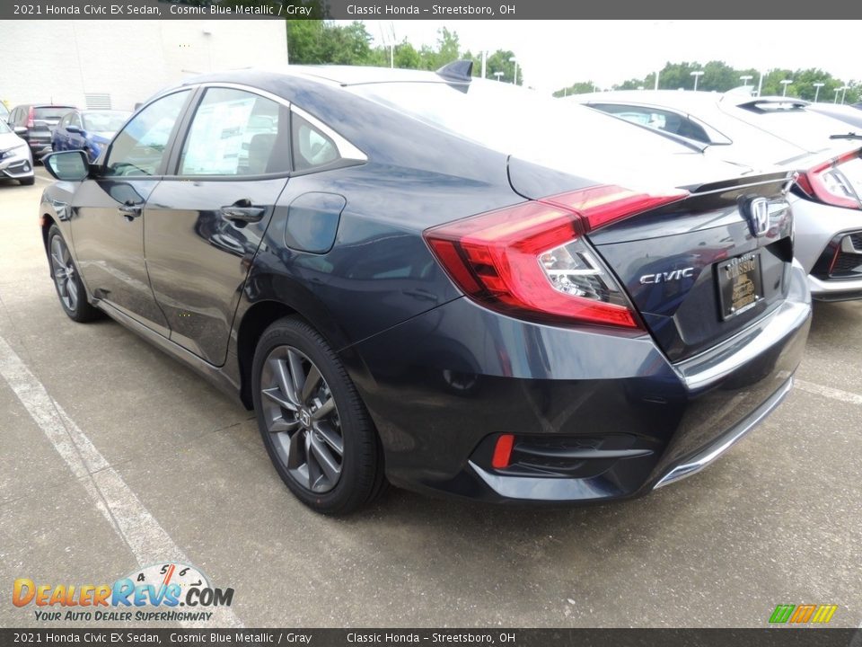 2021 Honda Civic EX Sedan Cosmic Blue Metallic / Gray Photo #5