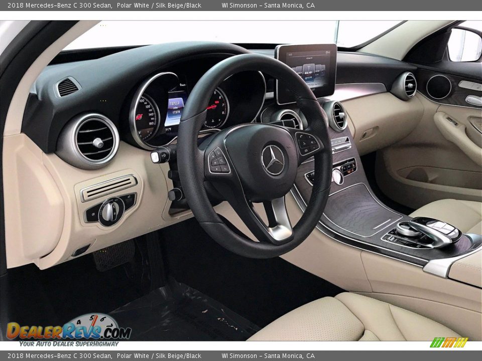 2018 Mercedes-Benz C 300 Sedan Polar White / Silk Beige/Black Photo #14