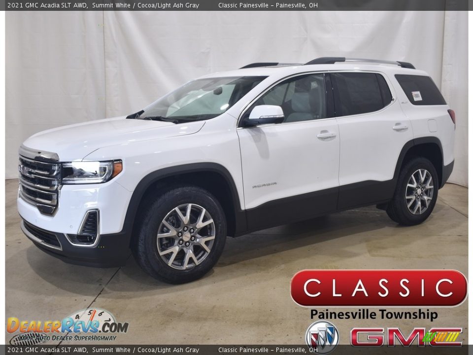 2021 GMC Acadia SLT AWD Summit White / Cocoa/Light Ash Gray Photo #1