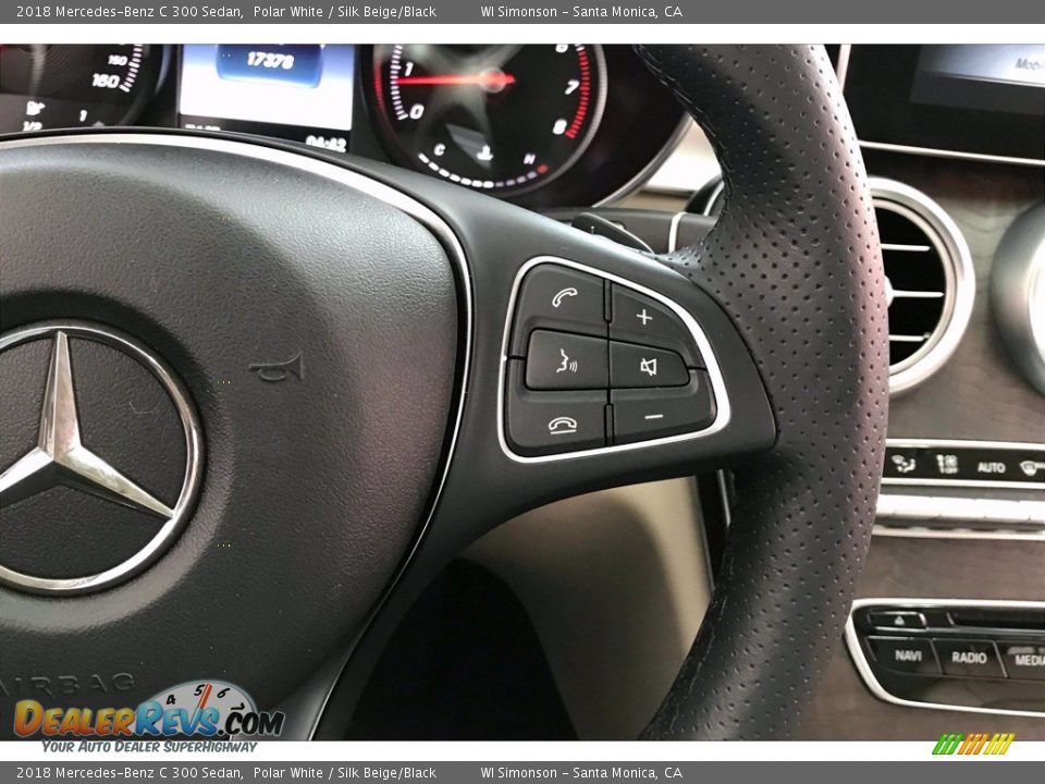 2018 Mercedes-Benz C 300 Sedan Polar White / Silk Beige/Black Photo #22