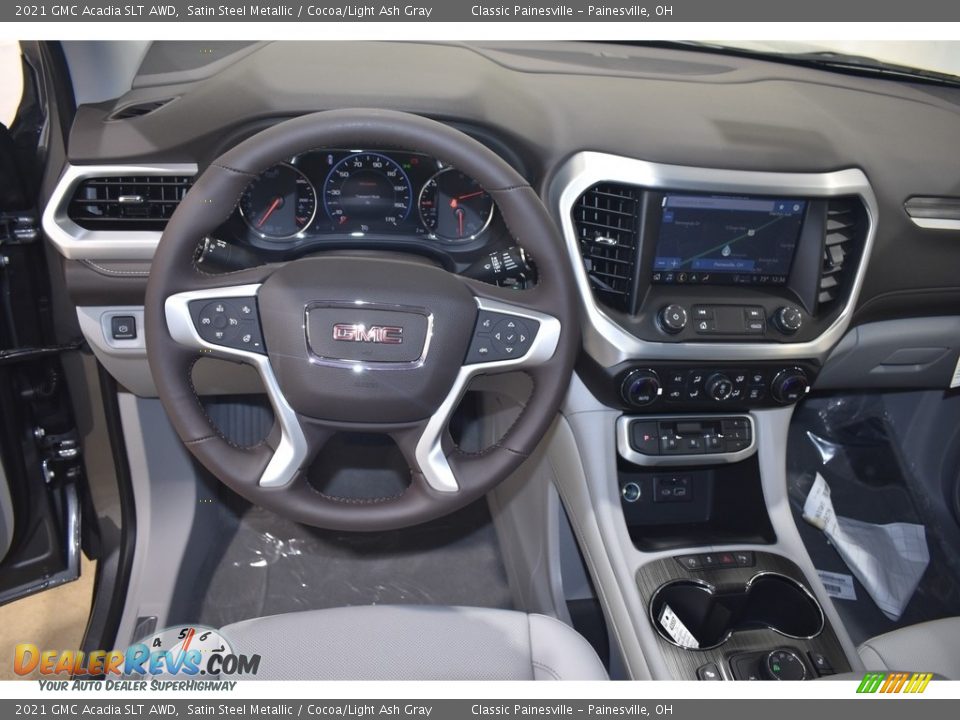 2021 GMC Acadia SLT AWD Satin Steel Metallic / Cocoa/Light Ash Gray Photo #11