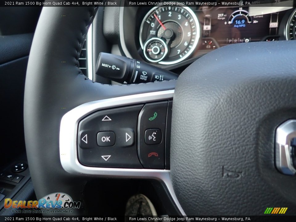 2021 Ram 1500 Big Horn Quad Cab 4x4 Bright White / Black Photo #20