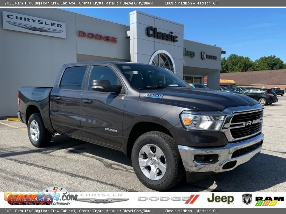 2021 Ram 1500 Big Horn Crew Cab 4x4 Granite Crystal Metallic / Diesel Gray/Black Photo #1