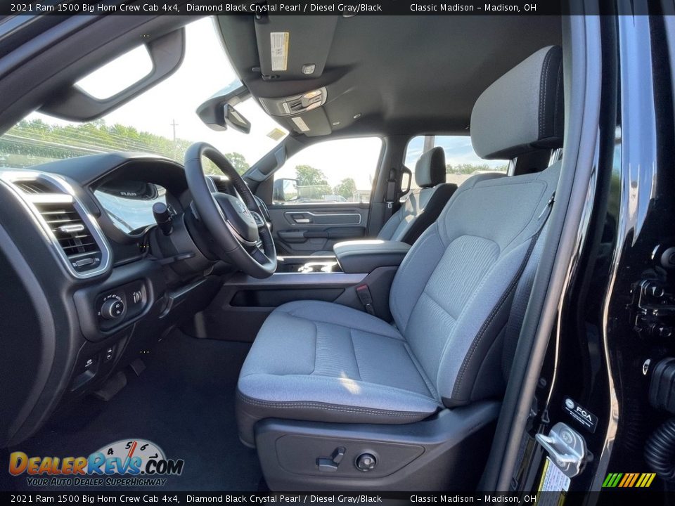 2021 Ram 1500 Big Horn Crew Cab 4x4 Diamond Black Crystal Pearl / Diesel Gray/Black Photo #2