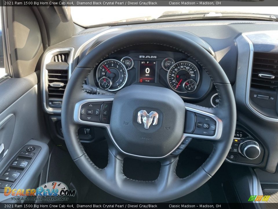 2021 Ram 1500 Big Horn Crew Cab 4x4 Diamond Black Crystal Pearl / Diesel Gray/Black Photo #5