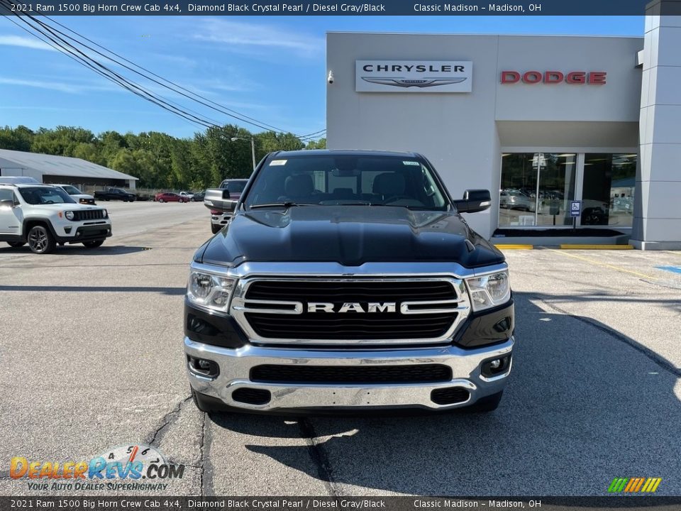 2021 Ram 1500 Big Horn Crew Cab 4x4 Diamond Black Crystal Pearl / Diesel Gray/Black Photo #7