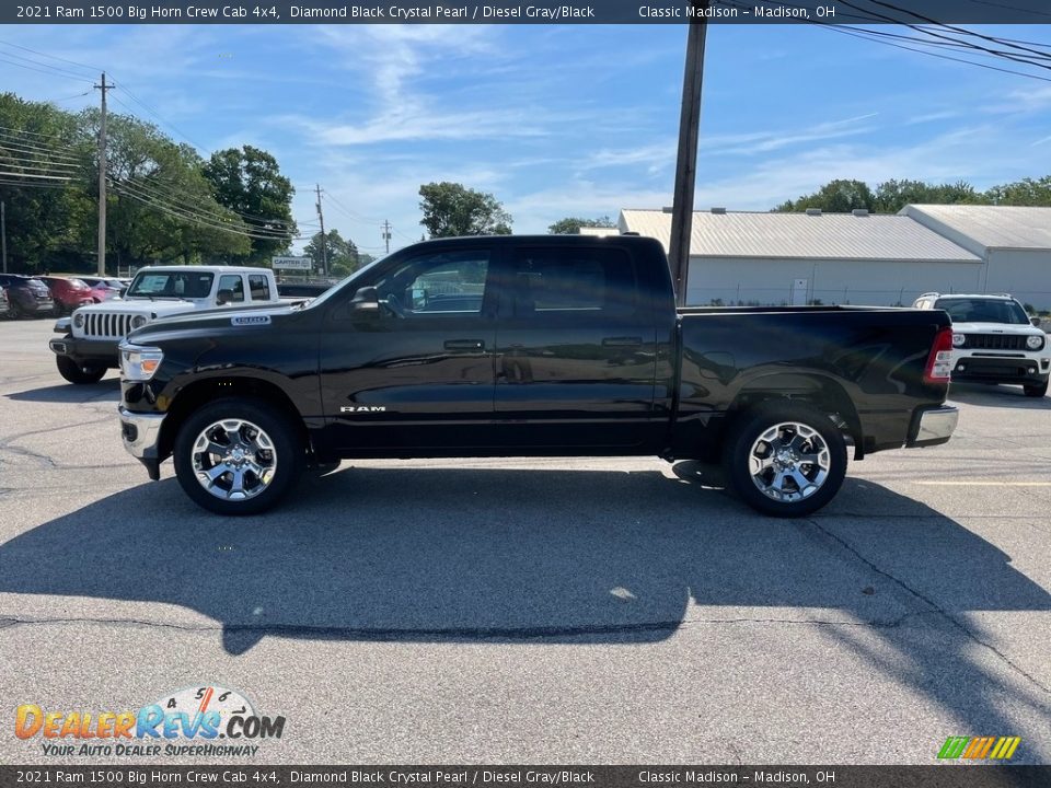 2021 Ram 1500 Big Horn Crew Cab 4x4 Diamond Black Crystal Pearl / Diesel Gray/Black Photo #8