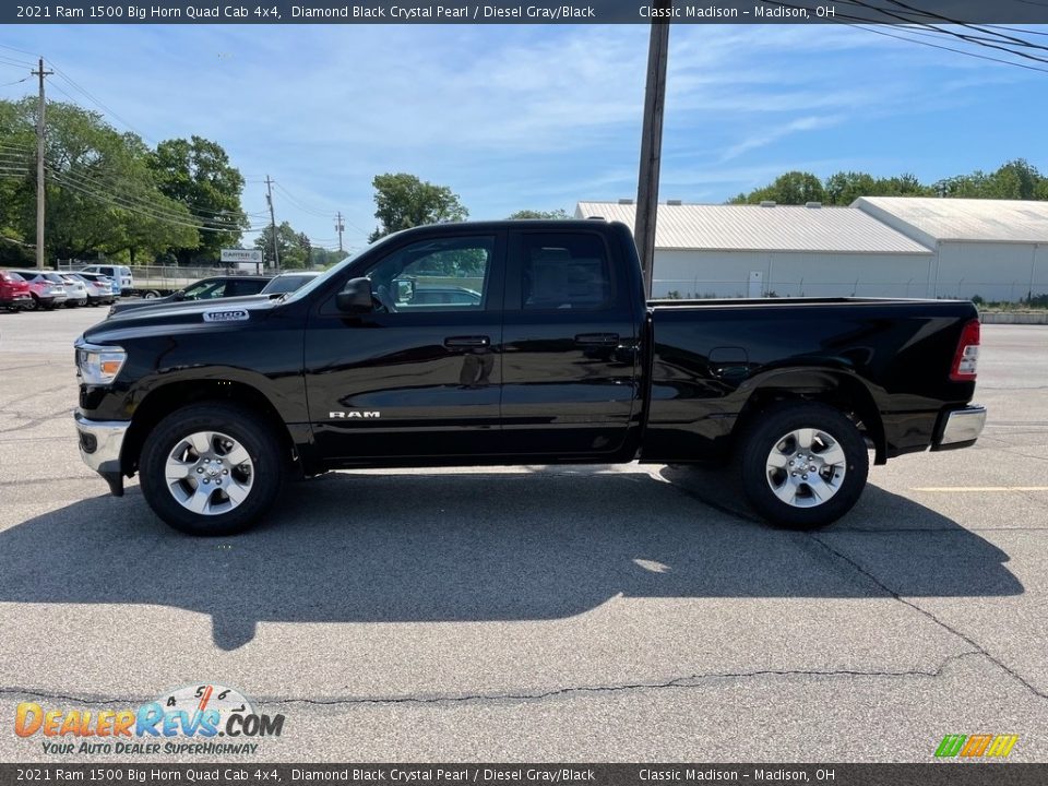 2021 Ram 1500 Big Horn Quad Cab 4x4 Diamond Black Crystal Pearl / Diesel Gray/Black Photo #8