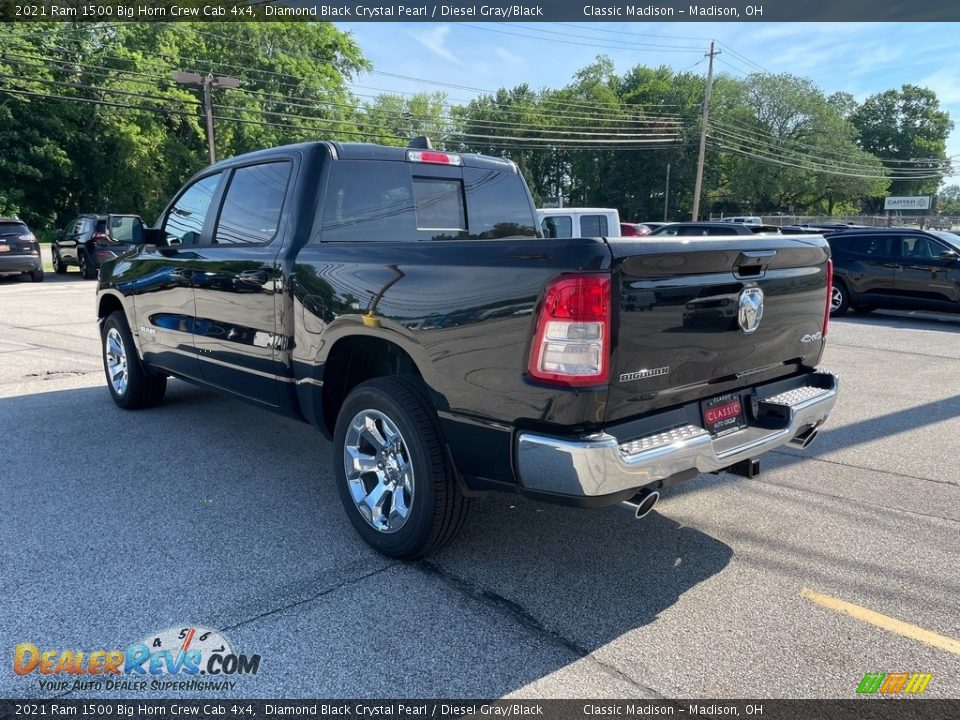 2021 Ram 1500 Big Horn Crew Cab 4x4 Diamond Black Crystal Pearl / Diesel Gray/Black Photo #9