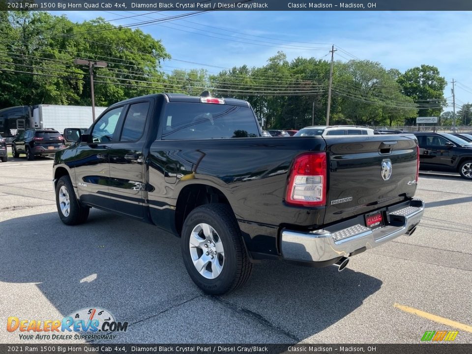 2021 Ram 1500 Big Horn Quad Cab 4x4 Diamond Black Crystal Pearl / Diesel Gray/Black Photo #9