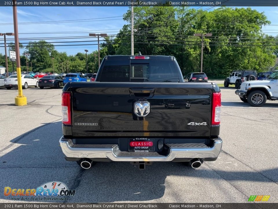 2021 Ram 1500 Big Horn Crew Cab 4x4 Diamond Black Crystal Pearl / Diesel Gray/Black Photo #10
