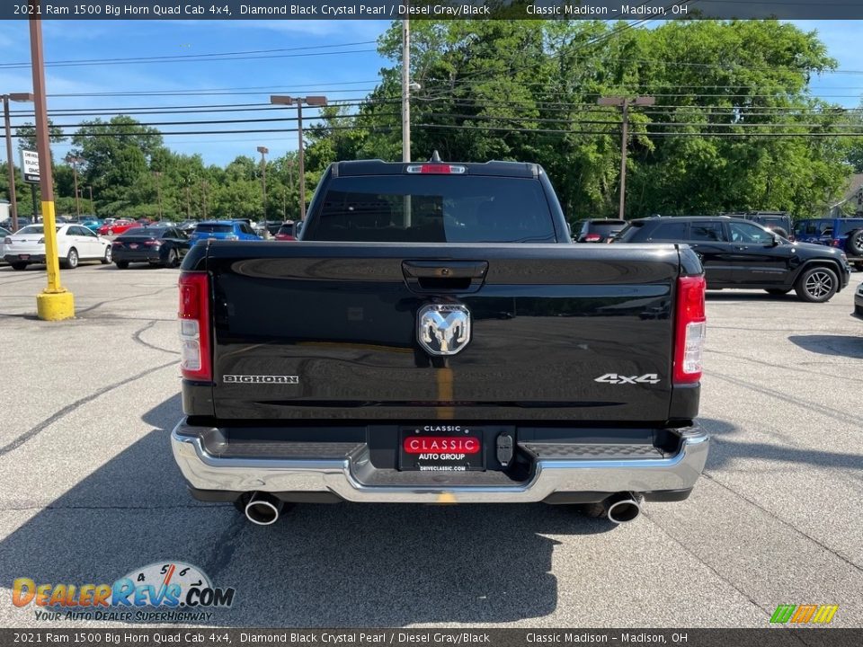 2021 Ram 1500 Big Horn Quad Cab 4x4 Diamond Black Crystal Pearl / Diesel Gray/Black Photo #10