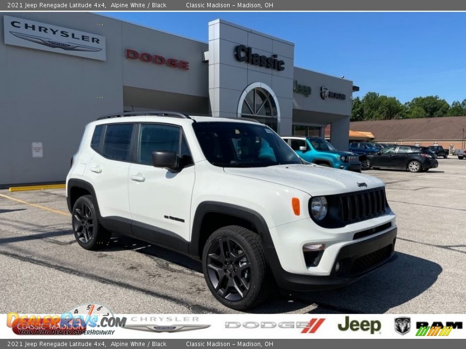 2021 Jeep Renegade Latitude 4x4 Alpine White / Black Photo #1