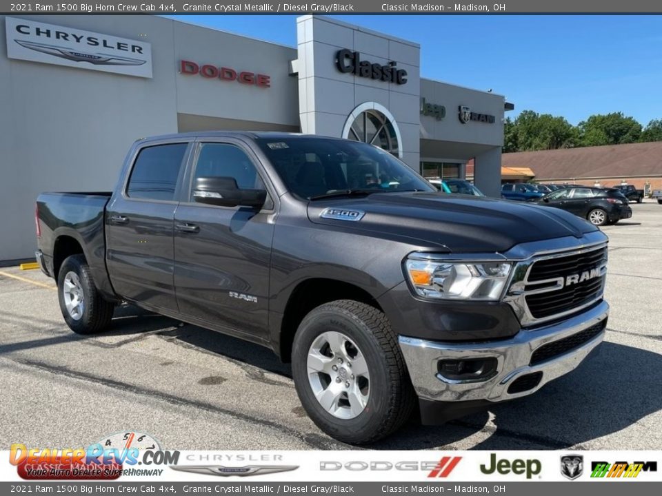 2021 Ram 1500 Big Horn Crew Cab 4x4 Granite Crystal Metallic / Diesel Gray/Black Photo #1