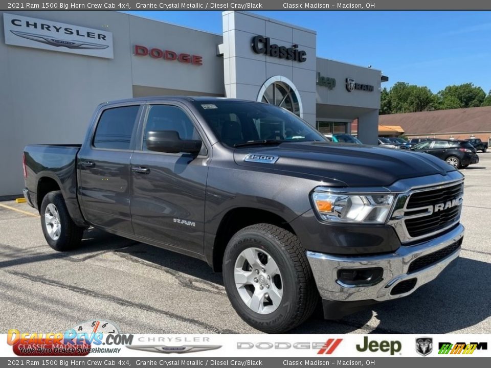 2021 Ram 1500 Big Horn Crew Cab 4x4 Granite Crystal Metallic / Diesel Gray/Black Photo #1