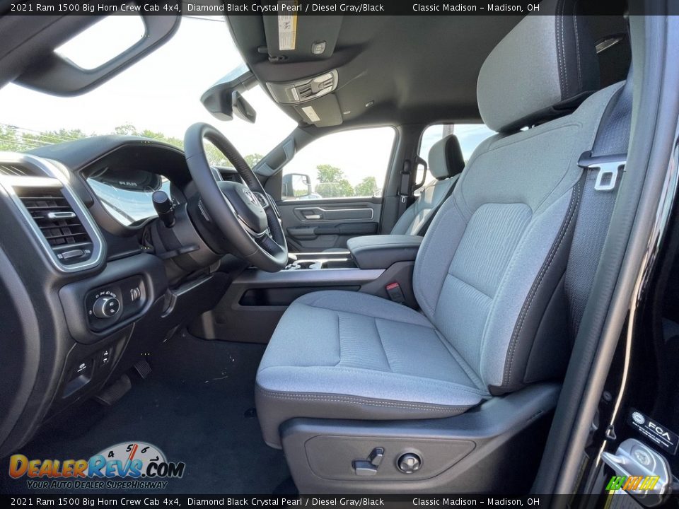 2021 Ram 1500 Big Horn Crew Cab 4x4 Diamond Black Crystal Pearl / Diesel Gray/Black Photo #2
