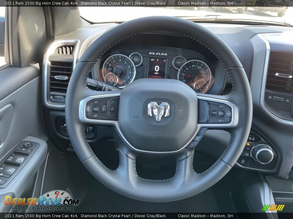 2021 Ram 1500 Big Horn Crew Cab 4x4 Diamond Black Crystal Pearl / Diesel Gray/Black Photo #5